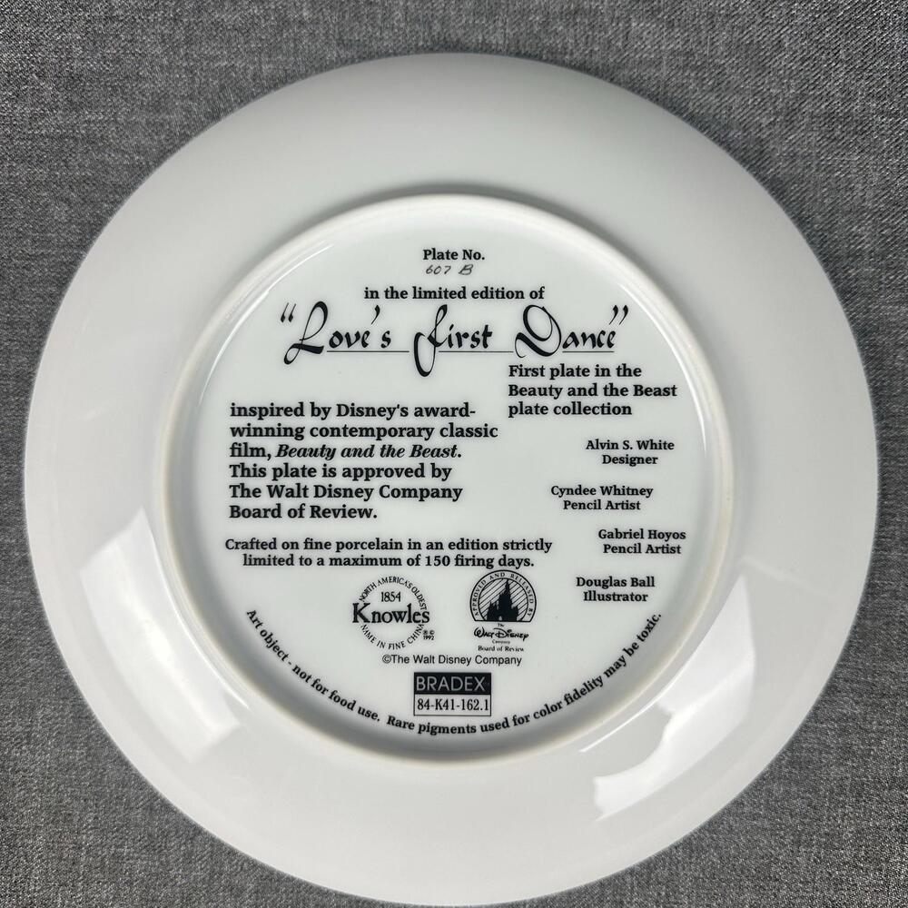 Walt Disney Beauty‎ & The Beast “Love’s First Dance” Collectors Plate by Knowles - Picture 4 of 4